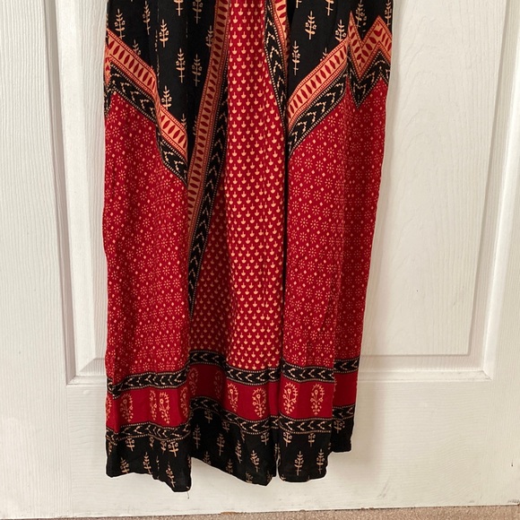 Irene’s Sky Viscose Maxi Dress Black Red adjustable Strap Small - Picture 10 of 11